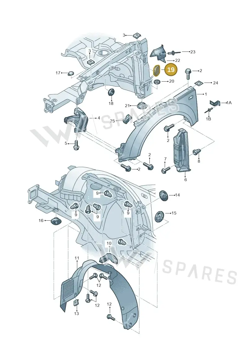 8L0803593 — Audi TT Coupe/Roadster (2002-2006) diagram 229821100, position 19
