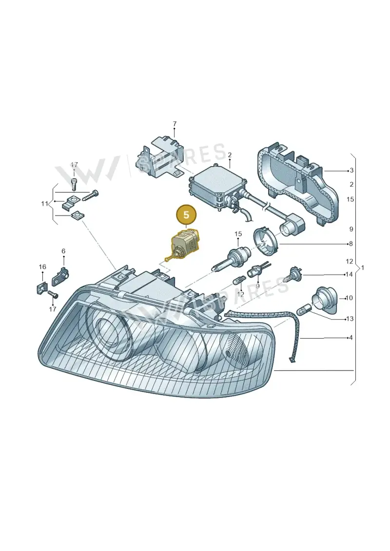 8L0941295B — Audi A3/S3/QUATTRO (2000-2003) diagram 209941200, position 5