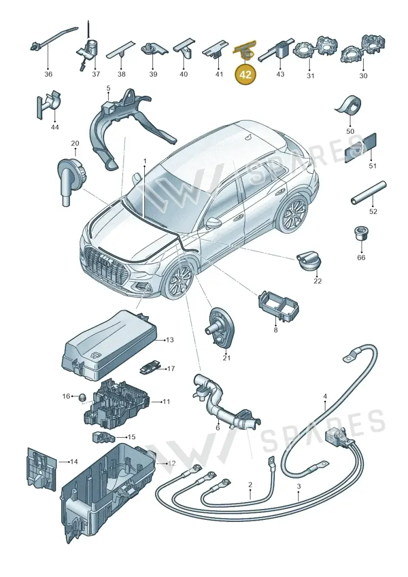 8L0971848J — Audi Q4 Sportback (2021-2025) diagram 89a971850, position 42