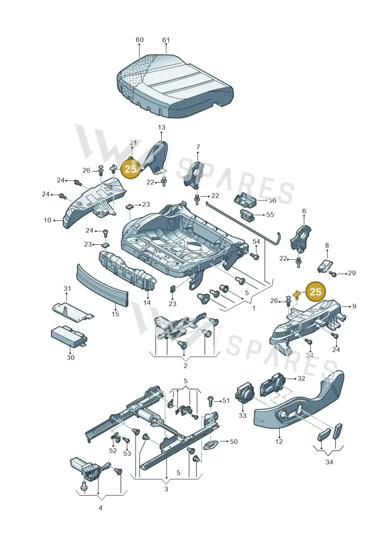 8L3837199B — Audi A8L qu. 3.0 TDI (2009-2014) diagram 696881000, position 25