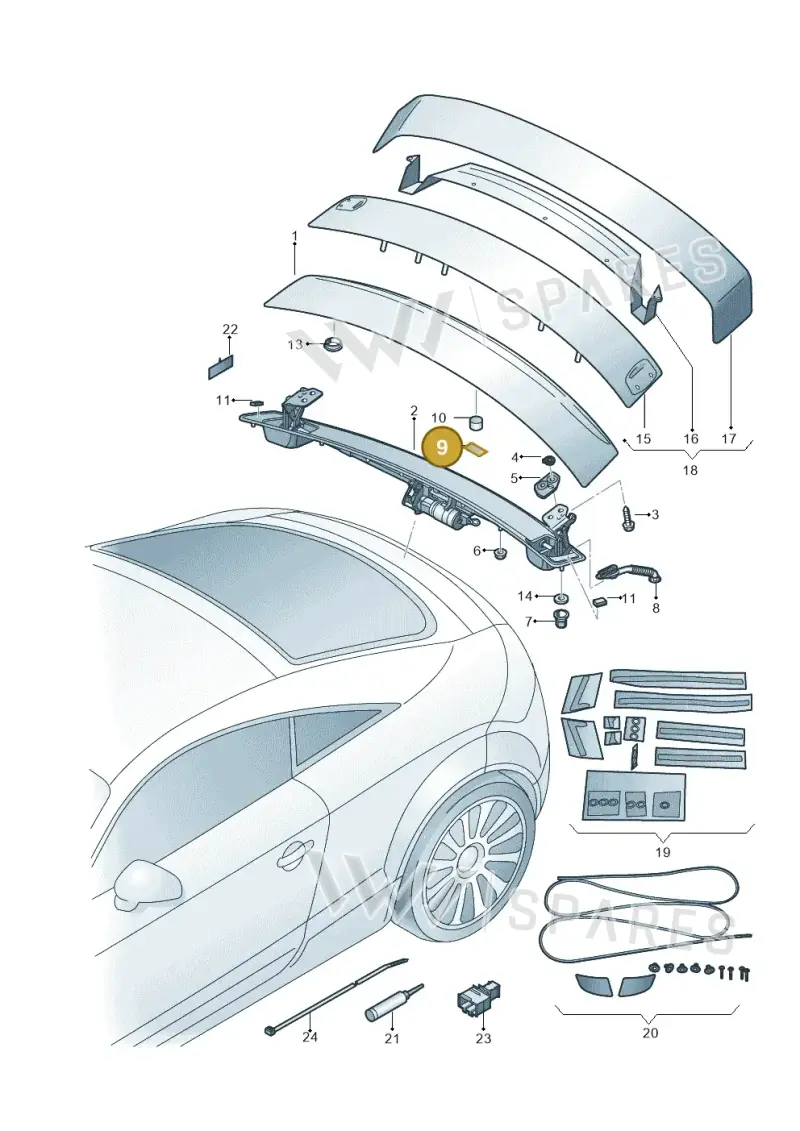 8L3863146 — Audi TTS Coupe 2.0 (2010-2014) diagram 609827500, position 9