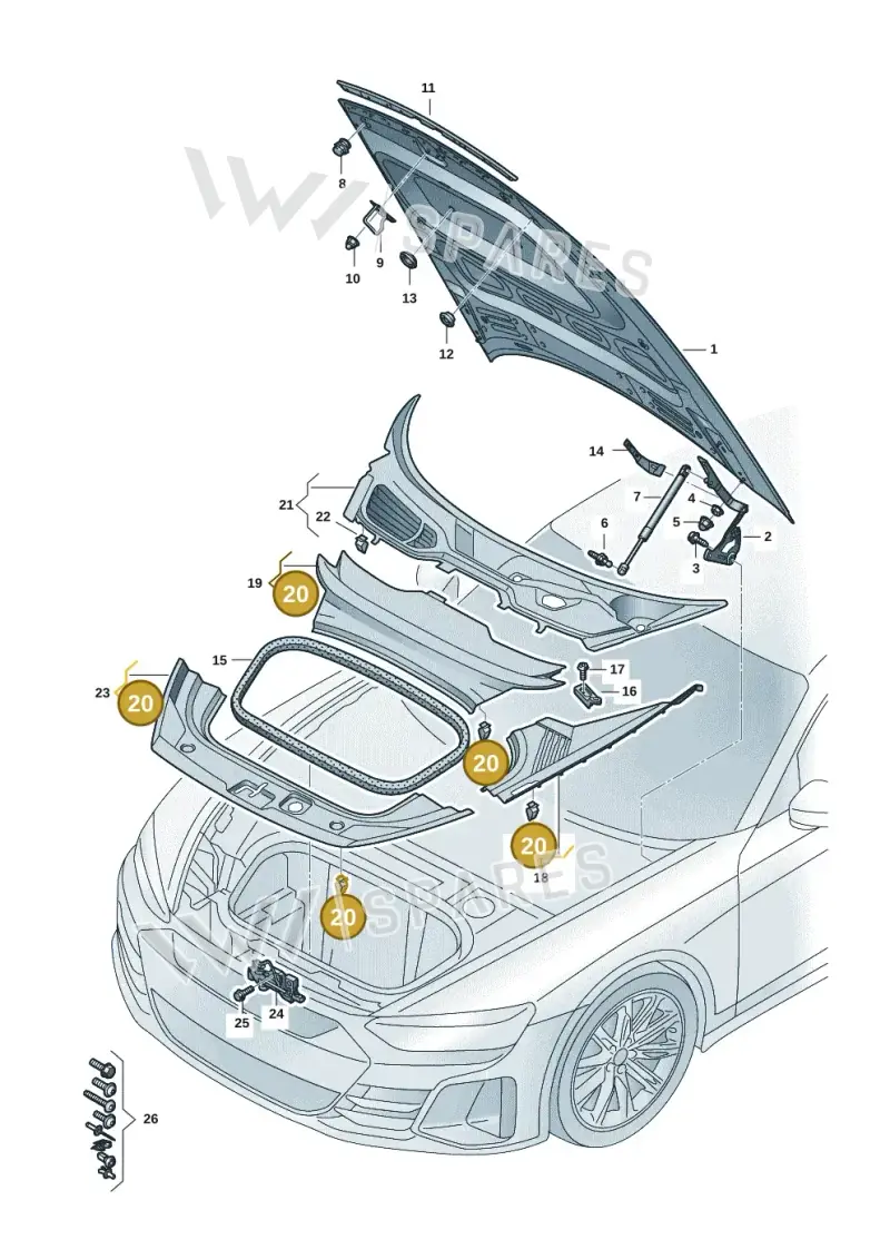 8L4867276 — Audi RS e-tron GT (2020-2020) diagram 4j1823000, position 20