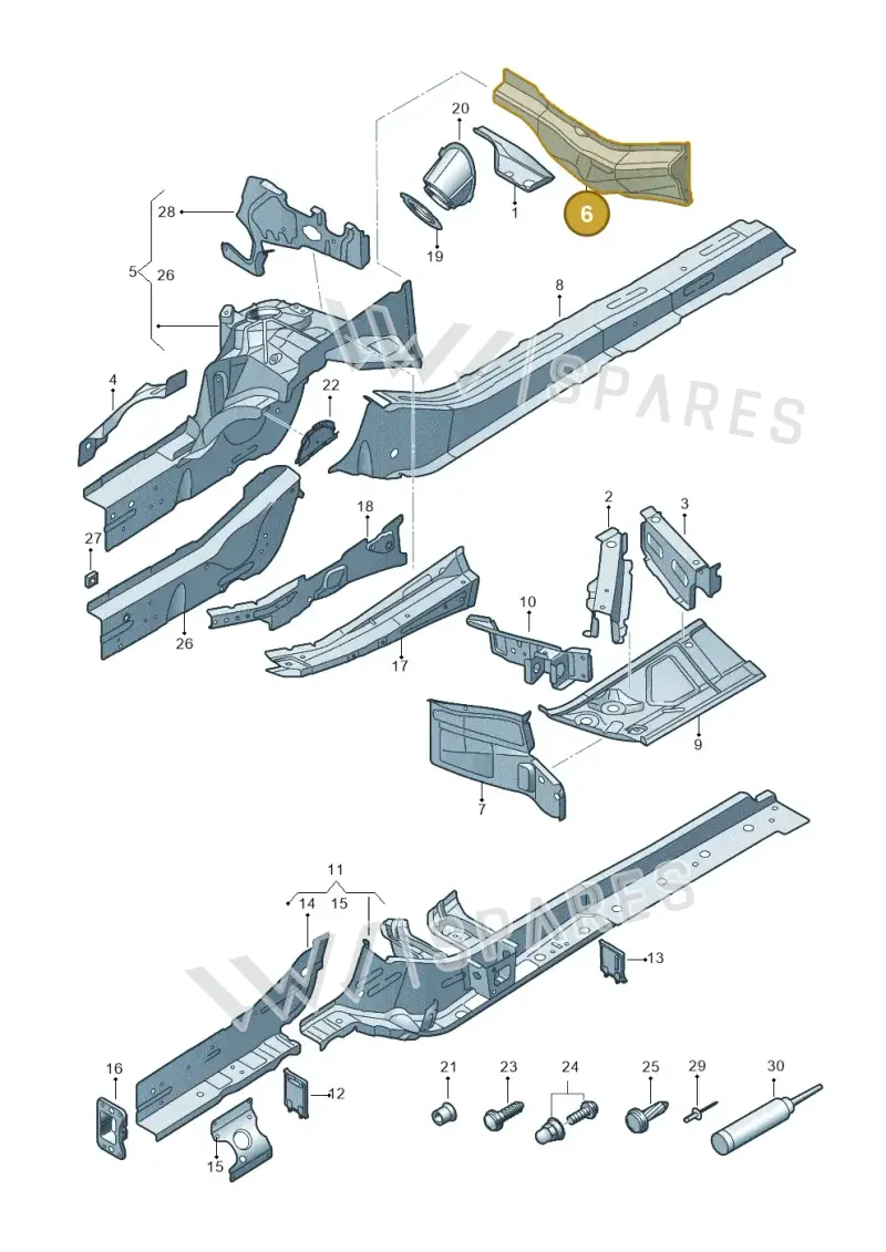 8MA802117STL — Audi Q5 (2016-2020) diagram 896803000, position 6