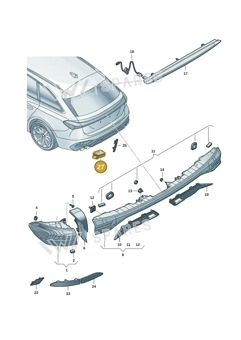 8MA945301A — Audi A5 Limousine (2024-2025) diagram 8wk945000, position 27