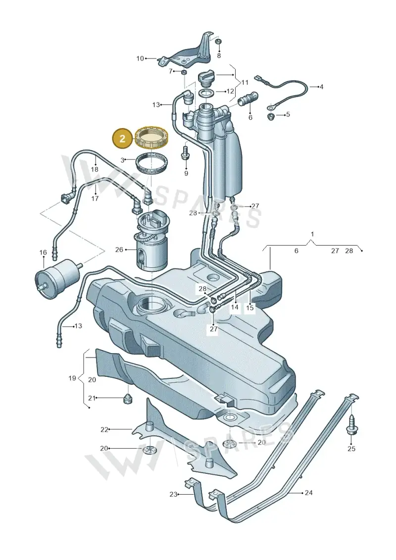 8N0201375A — Audi TT Coupe/Roadster (2002-2006) diagram 229201050, position 2