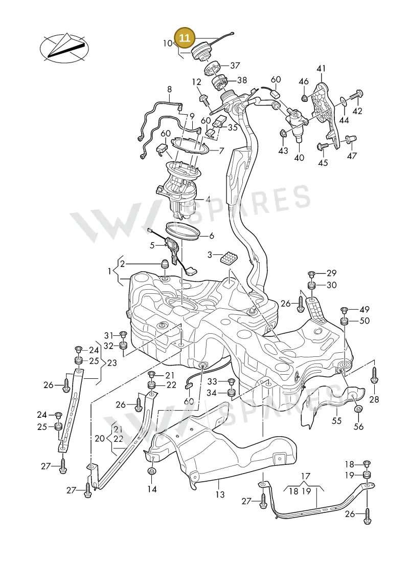 8N0201556 — Audi A5 Limousine (2024-2025) diagram 8wh201000, position 11