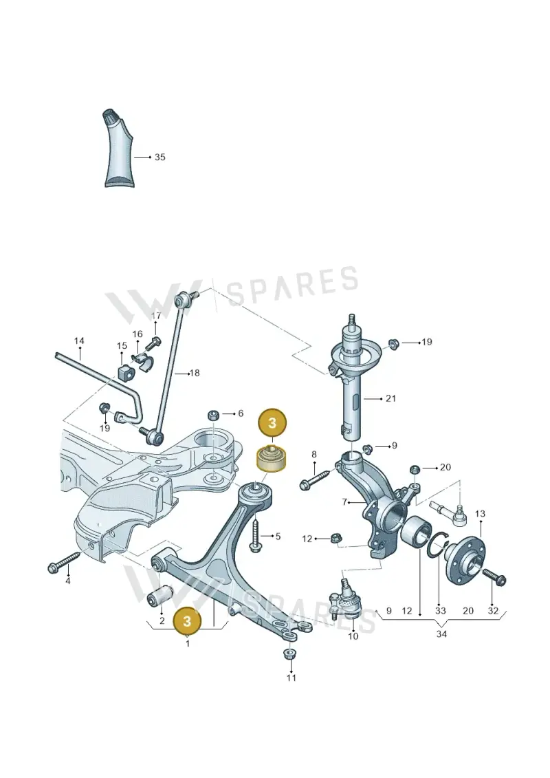 8N0407181B — Audi TT Coupe/Roadster (2002-2006) diagram 278407050, position 3
