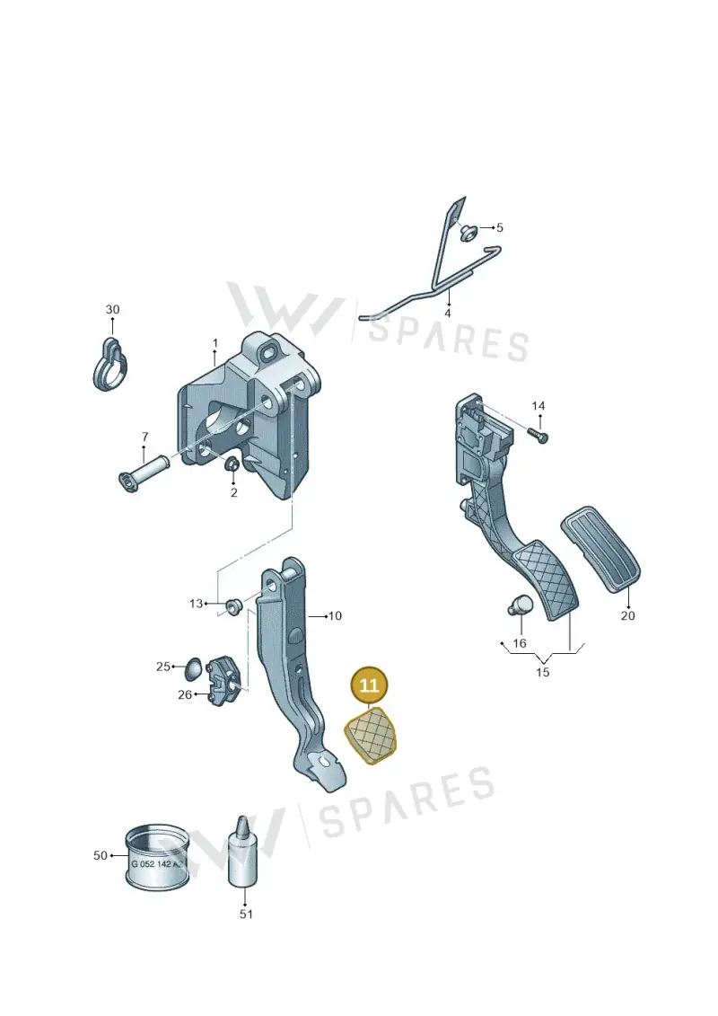 8N0721173A — Audi A1 Sportback (2010-2015) diagram 672721600, position 11