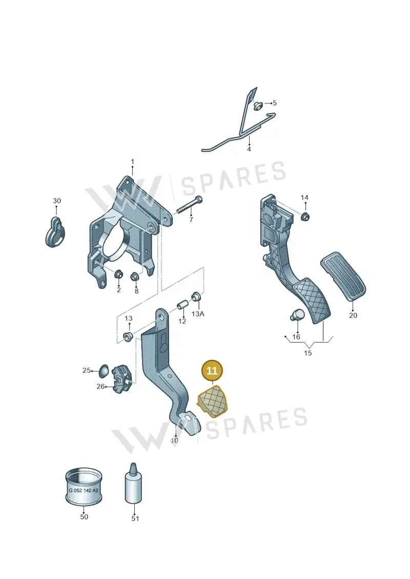 8N0721173A — Audi A1 Sportback (2010-2015) diagram 672721700, position 11