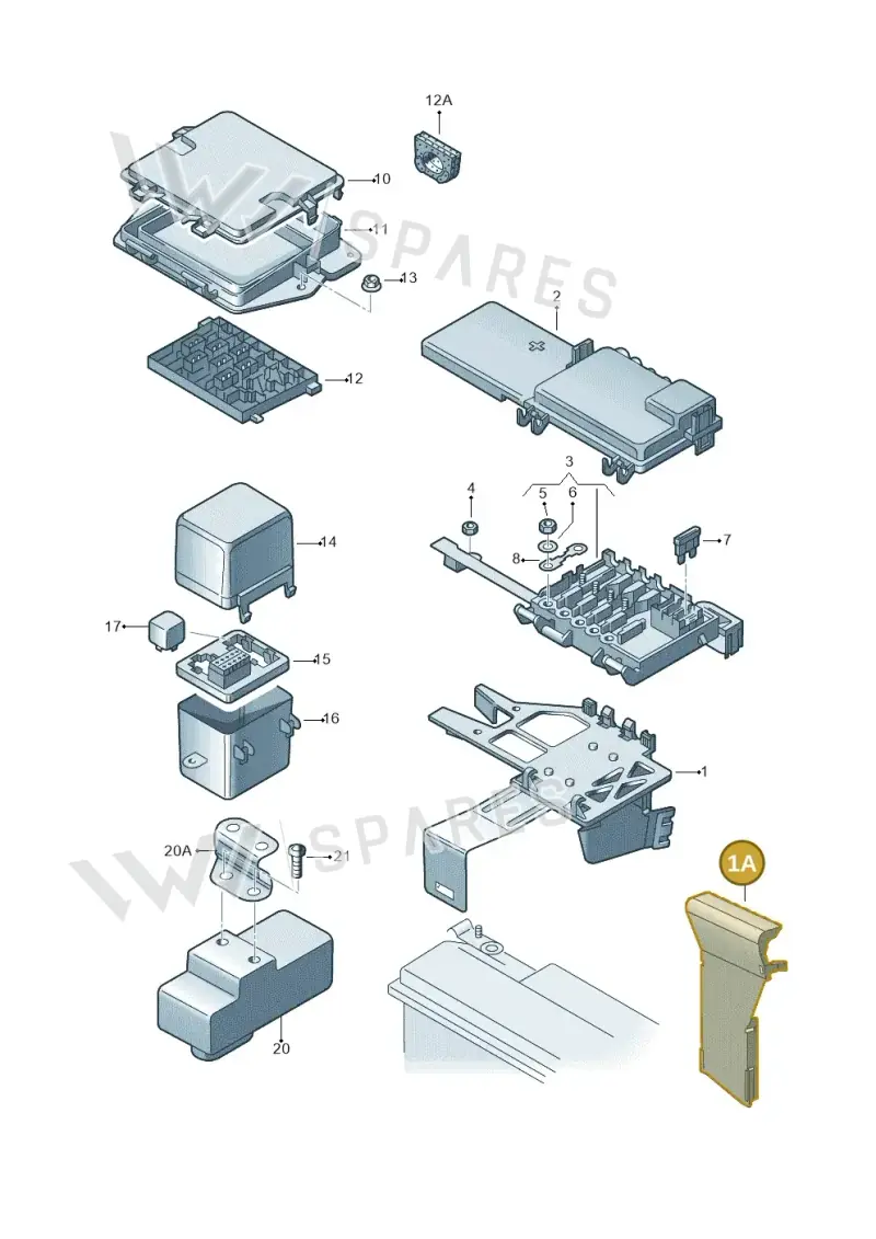 8N7972545A — Audi TT Coupe/Roadster (2002-2006) diagram 194937300, position 1A