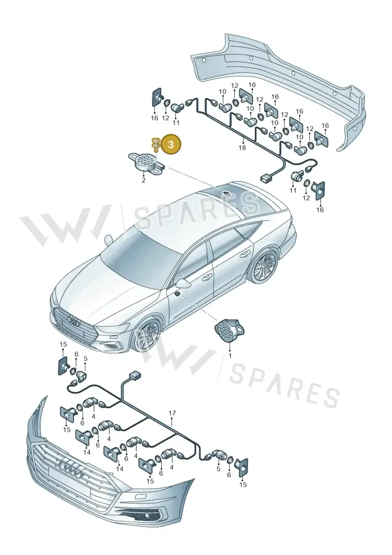 8N8868307 — Audi A7 Sportback (2018-) diagram 435919200, position 3