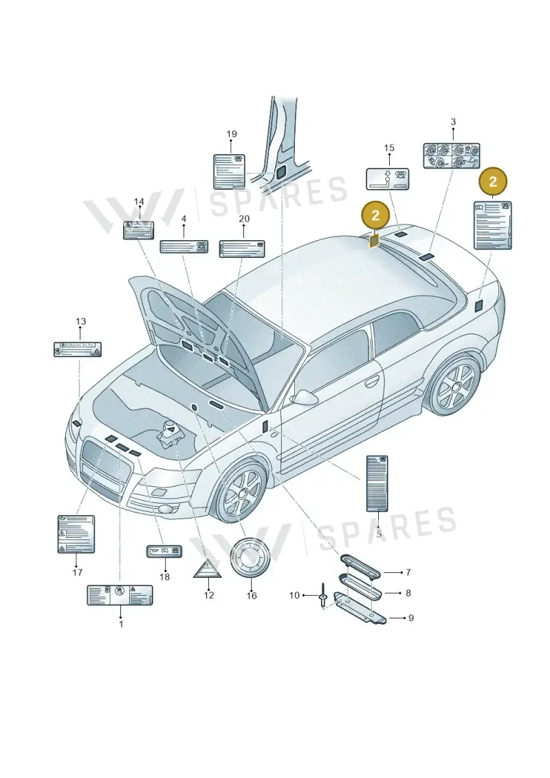 8P0010025 — Audi A8/S8/qu. lang    08> (2007-) diagram 492010050, position 2