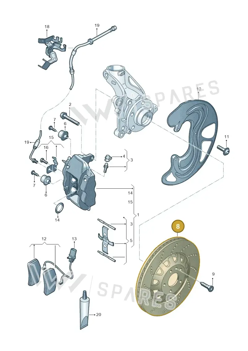 8P0615301C — Audi RS3 Sportback (2011-2012) diagram 676615510, position 8
