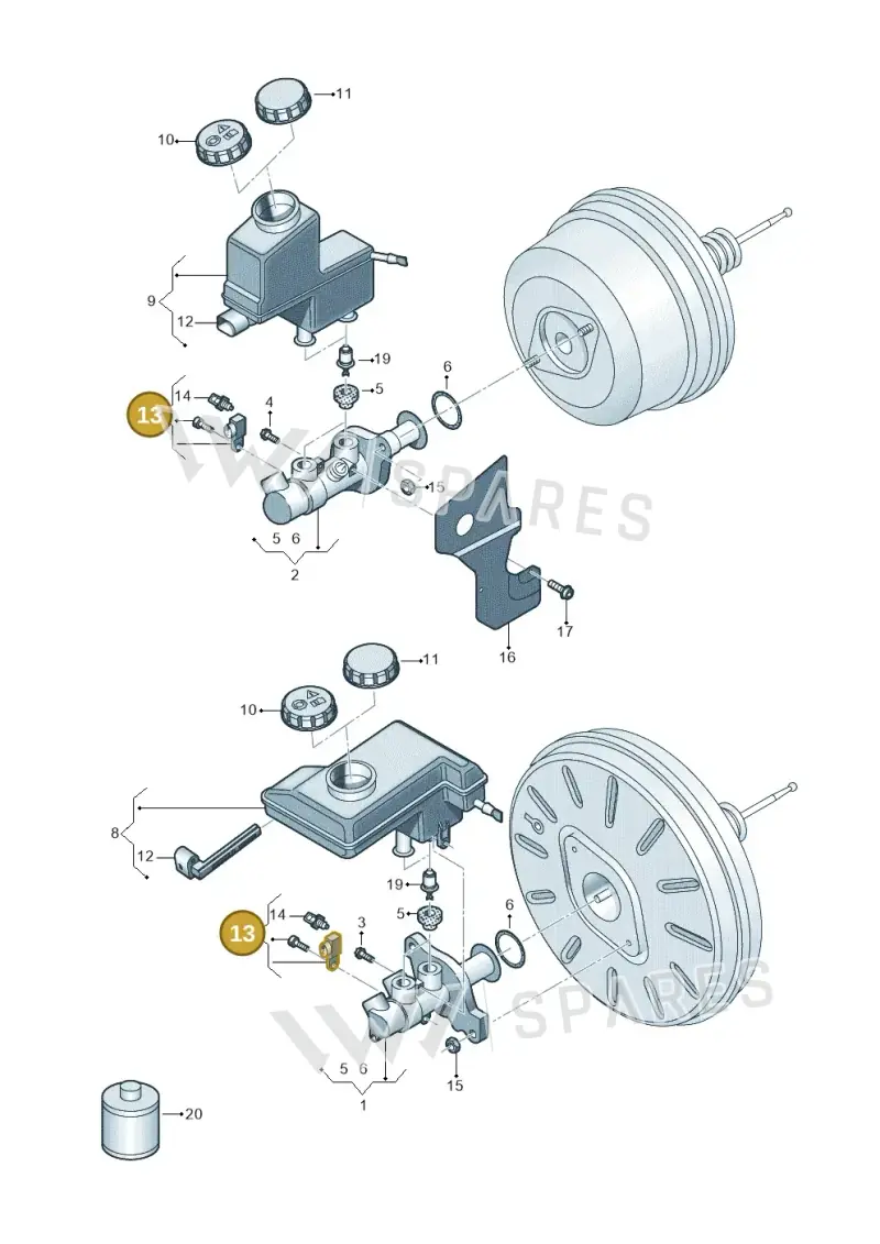 8P0698459B — Audi RS3 Limousine (2017-2020) diagram 745611100, position 13