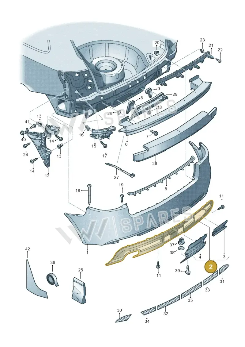 8P0807434E1RR — Audi A3 Sportback (2008-2013) diagram 646807600, position 2