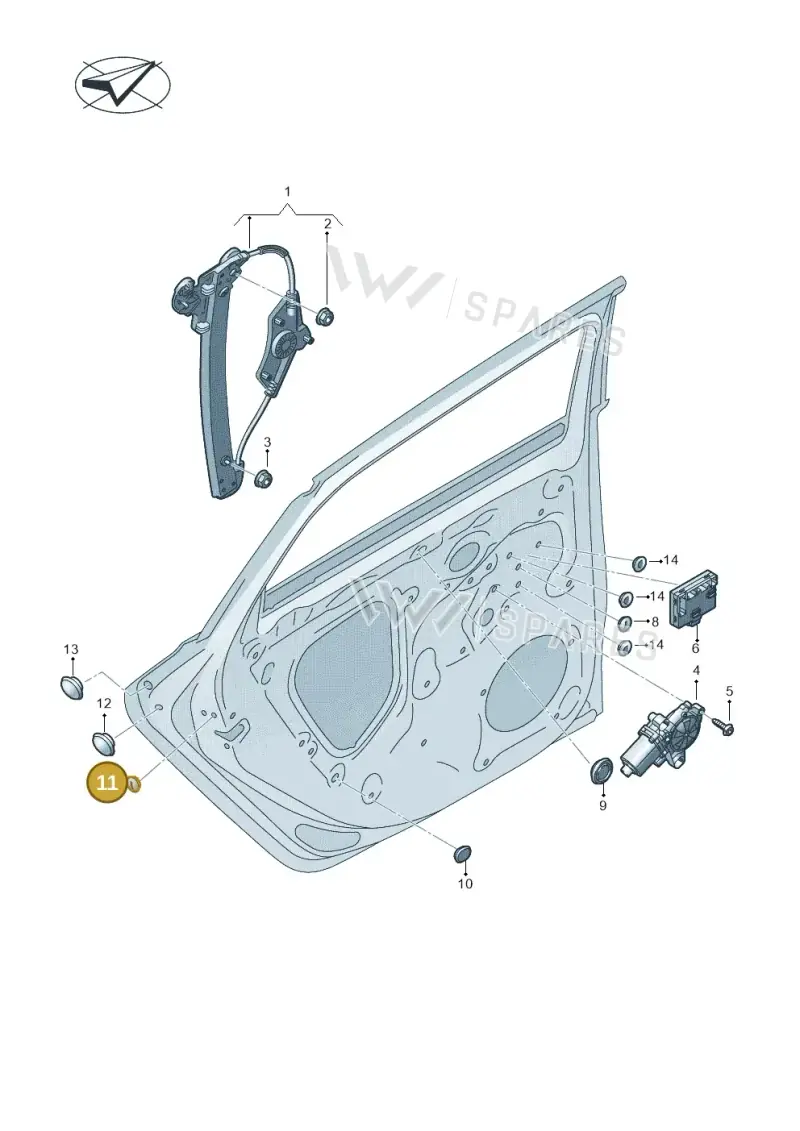 8P0837111B — Audi A3 Sportback (2019-2021) diagram 596839060, position 11