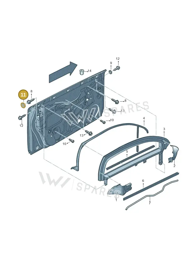 8P0837798 — Audi RS3 Sportback (2011-2012) diagram 412837400, position 11
