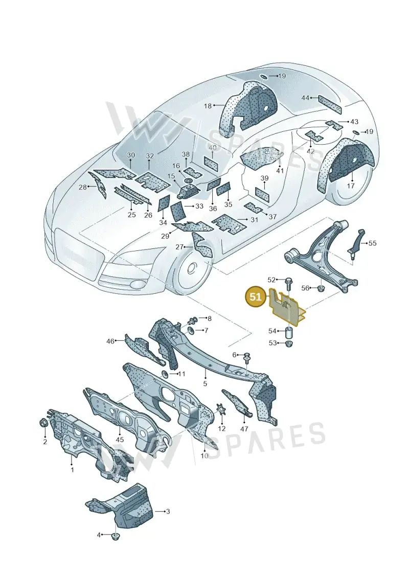 8P0863149B — Audi TTRS Plus Coupe (2009-2014) diagram 609863200, position 51