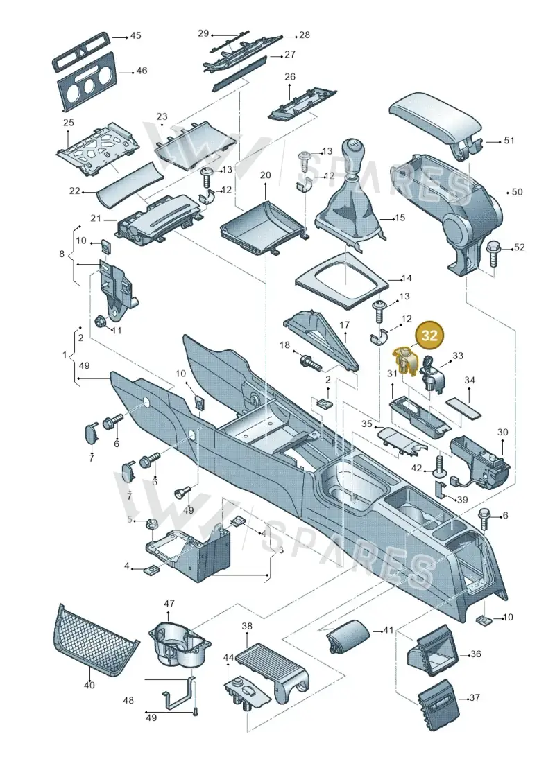 8P0863387D6PS — Audi RS3 Sportback (2011-2012) diagram 412863500, position 32