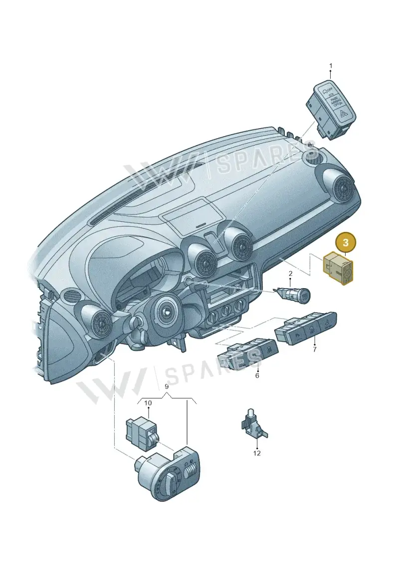 8P0927121C5PR — Audi A1 Sportback (2014-2018) diagram 708941500, position 3