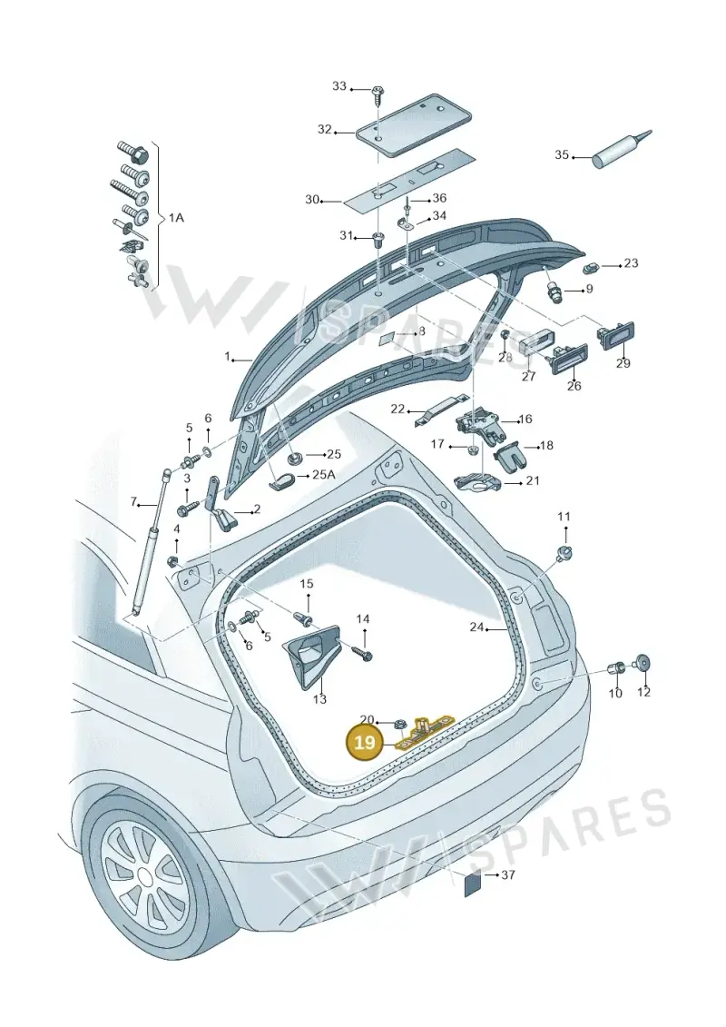 8P4827507 — Audi A1 Sportback (2014-2018) diagram 708827000, position 19