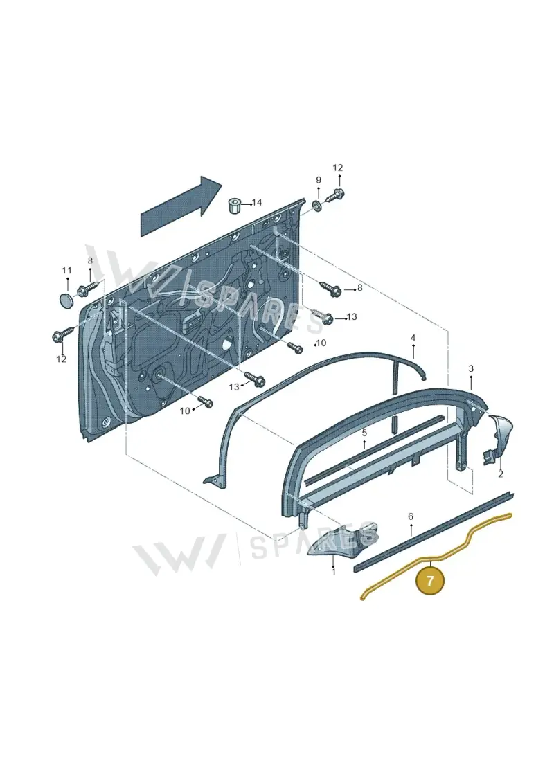 8P4837671 — Audi RS3 Sportback (2011-2012) diagram 412837400, position 7