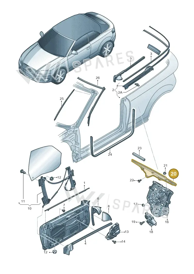8P7810947 — Audi A3 Cab. 2.0 TDI (2007-2013) diagram 642837600, position 20