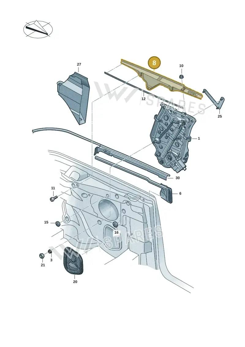 8P7810947 — Volkswagen T-Roc Cabriolet (2019-2025) diagram 2gk839500, position 8