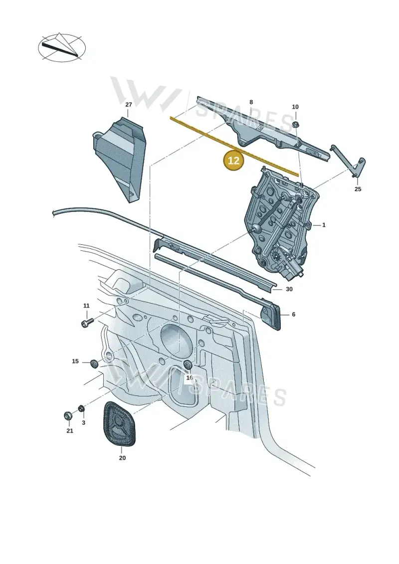 8P7831575 — Volkswagen T-Roc Cabriolet (2019-2025) diagram 2gk839500, position 12