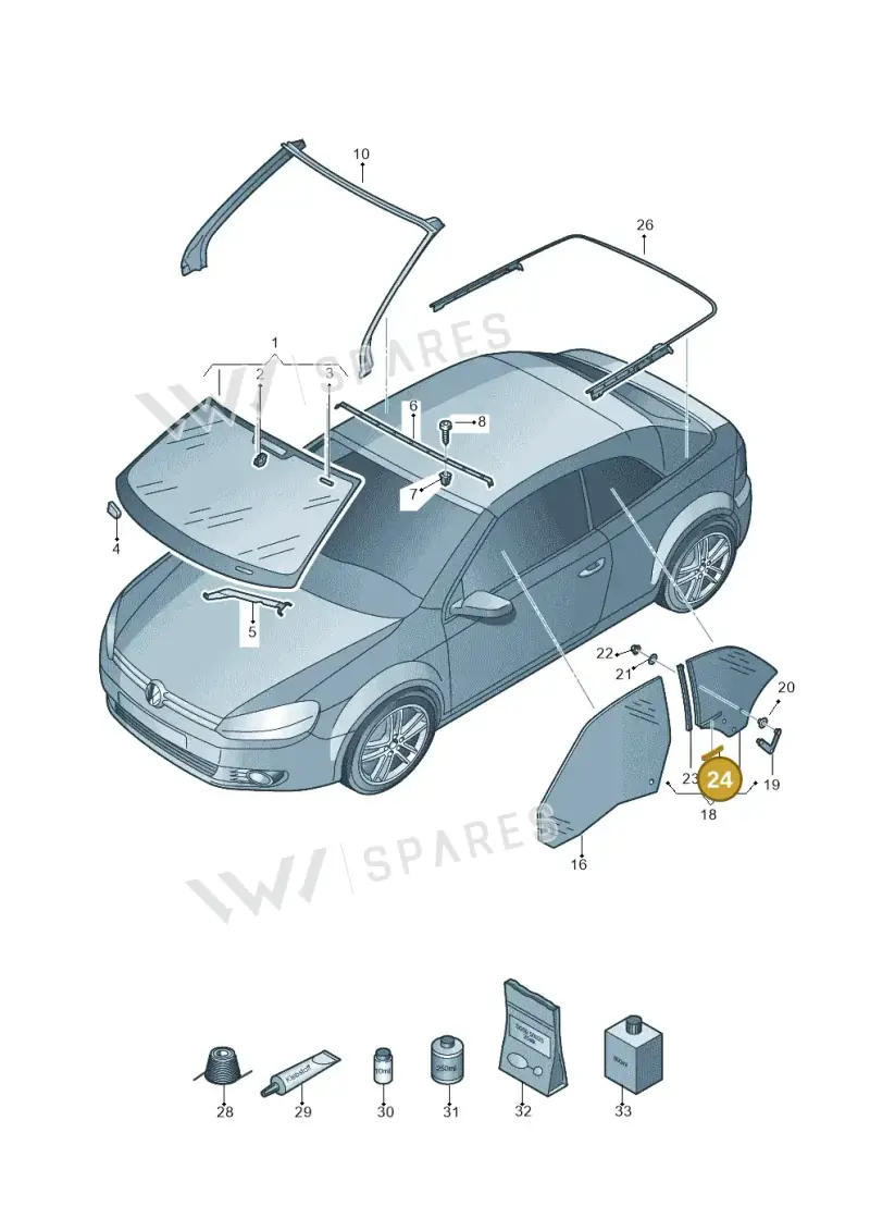 8P7837175 — Volkswagen Golf Cabriolet (2011-2016) diagram 718845000, position 24