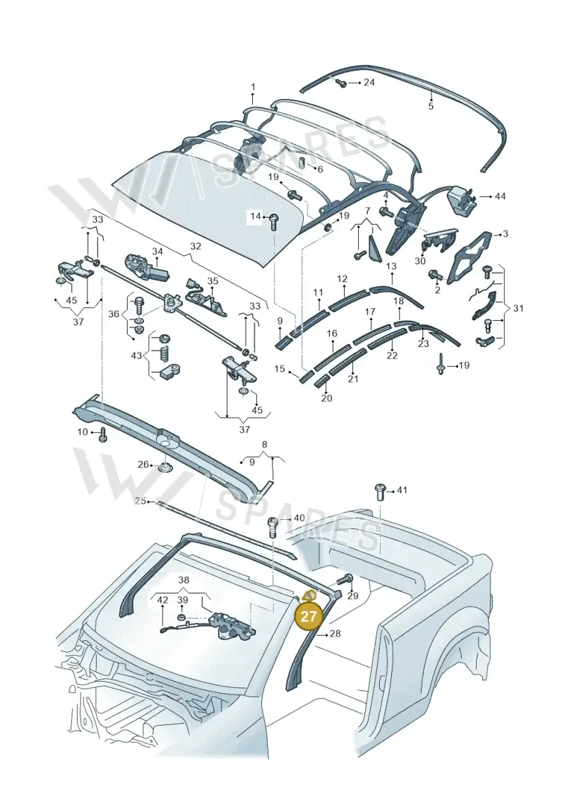 8P7839829 — Volkswagen T-Roc Cabriolet (2019-2025) diagram 718871100, position 27