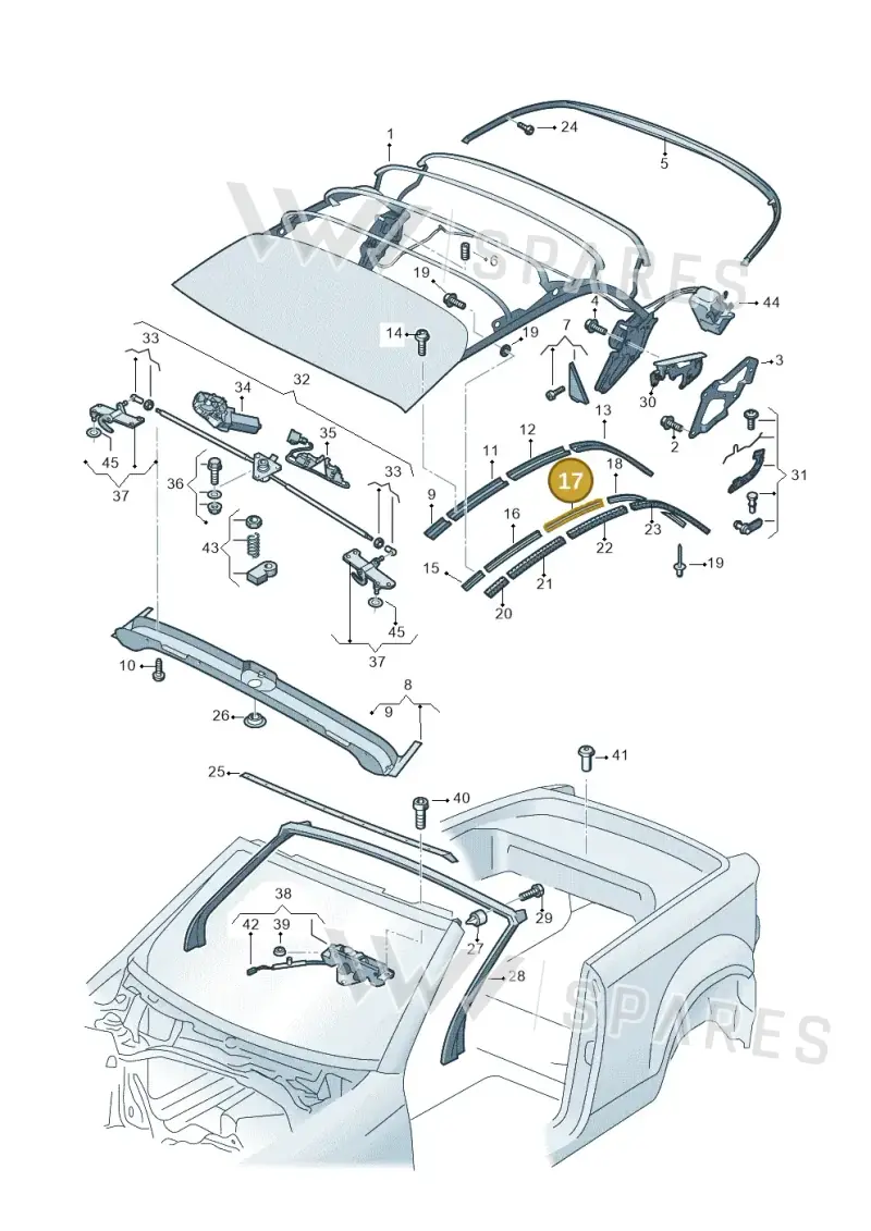 8P7871367 — Volkswagen T-Roc Cabriolet (2019-2025) diagram 718871100, position 17