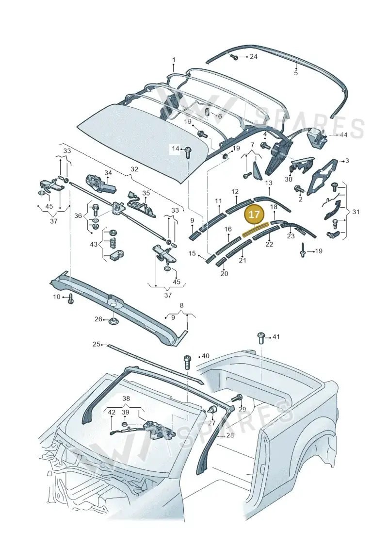 8P7871368 — Volkswagen T-Roc Cabriolet (2019-2025) diagram 718871100, position 17