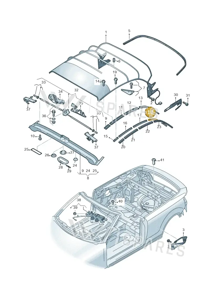 8P7871388 — Audi A3 Cab. 2.0 TDI (2007-2013) diagram 642871100, position 18