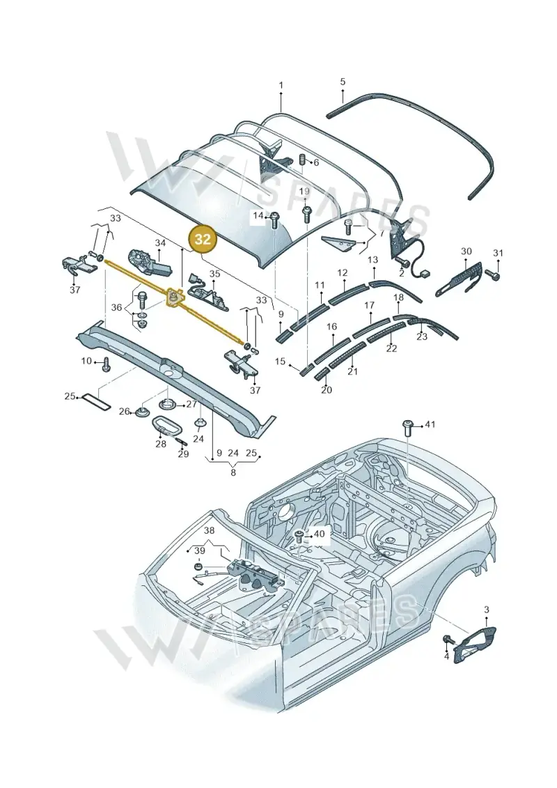 8P7871401 — Audi A3 Cab. 2.0 TDI (2007-2013) diagram 642871100, position 32