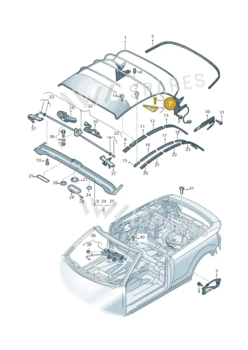 8P7898021A — Audi A3 Cab. 2.0 TDI (2007-2013) diagram 642871100, position 7