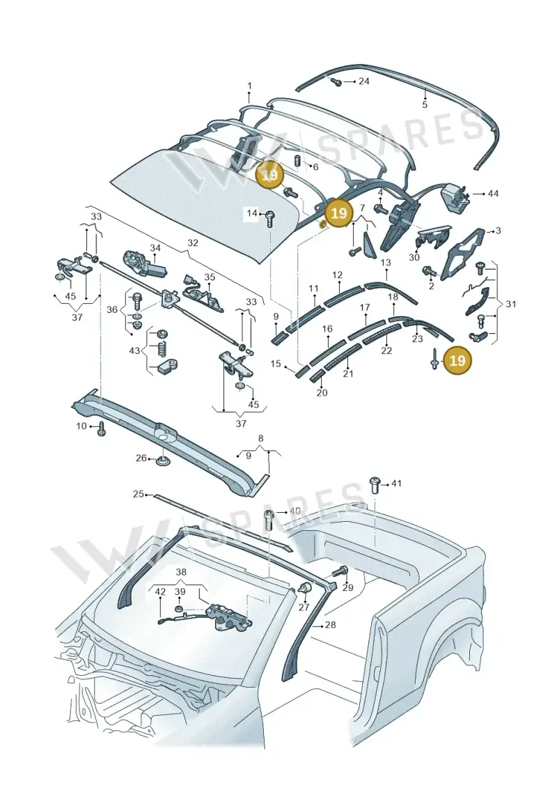 8P7898244 — Volkswagen T-Roc Cabriolet (2019-2025) diagram 718871100, position 19