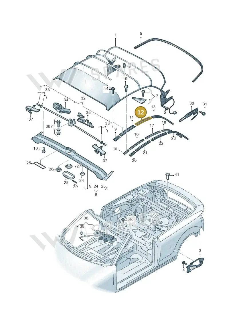 8P7898406 — Audi A3 Cab. 2.0 TDI (2007-2013) diagram 642871100, position 12