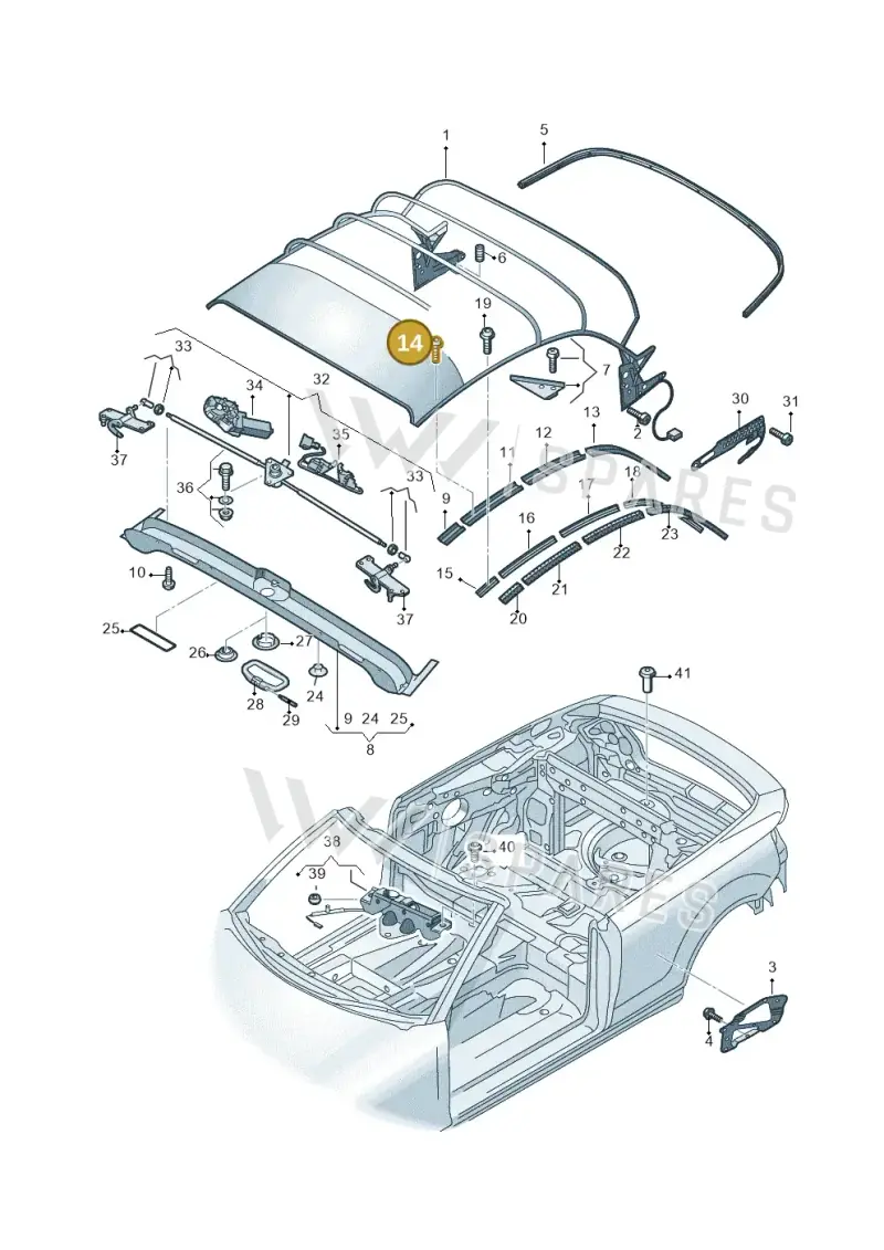 8P7898504A — Audi A3 Cab. 2.0 TDI (2007-2013) diagram 642871100, position 14
