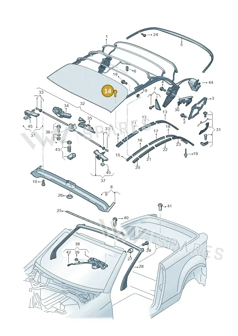 8P7898504A — Volkswagen T-Roc Cabriolet (2019-2025) diagram 718871100, position 14