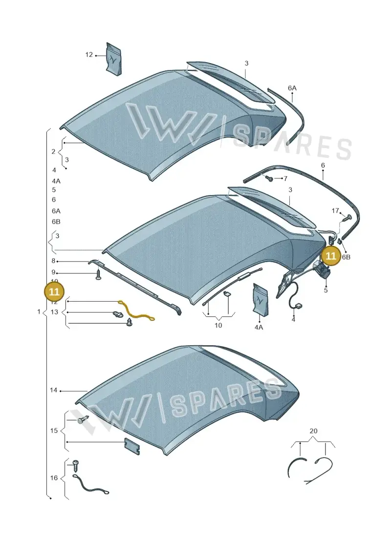 8P7898633 — Volkswagen T-Roc Cabriolet (2019-2025) diagram 718871000, position 11
