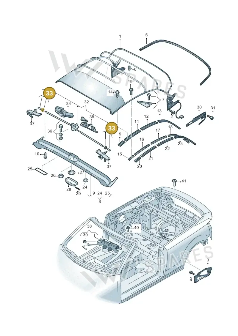 8P7898900 — Audi A3 Cab. 2.0 TDI (2007-2013) diagram 642871100, position 33