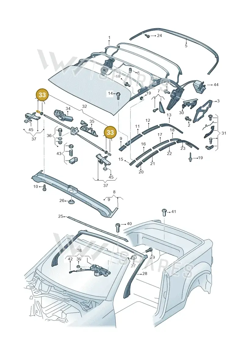 8P7898900 — Volkswagen T-Roc Cabriolet (2019-2025) diagram 718871100, position 33
