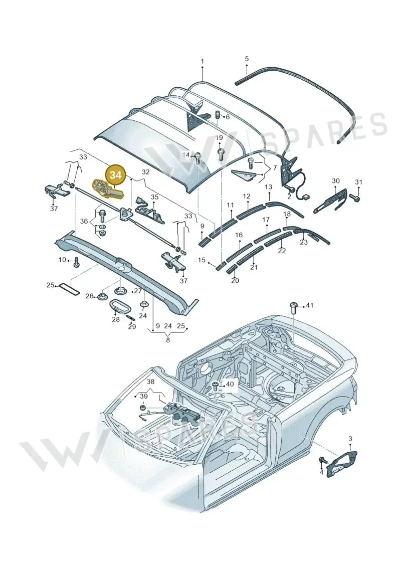 8P7898925 — Audi A3 Cab. 2.0 TDI (2007-2013) diagram 642871100, position 34