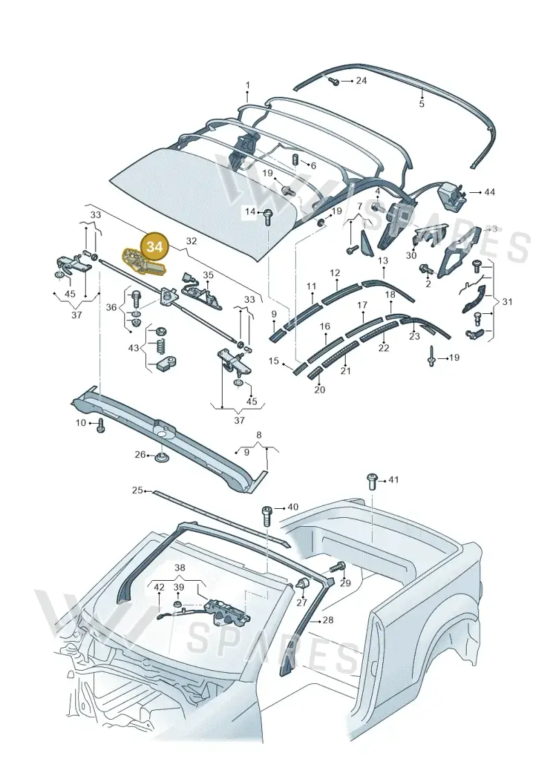8P7898925 — Volkswagen T-Roc Cabriolet (2019-2025) diagram 718871100, position 34