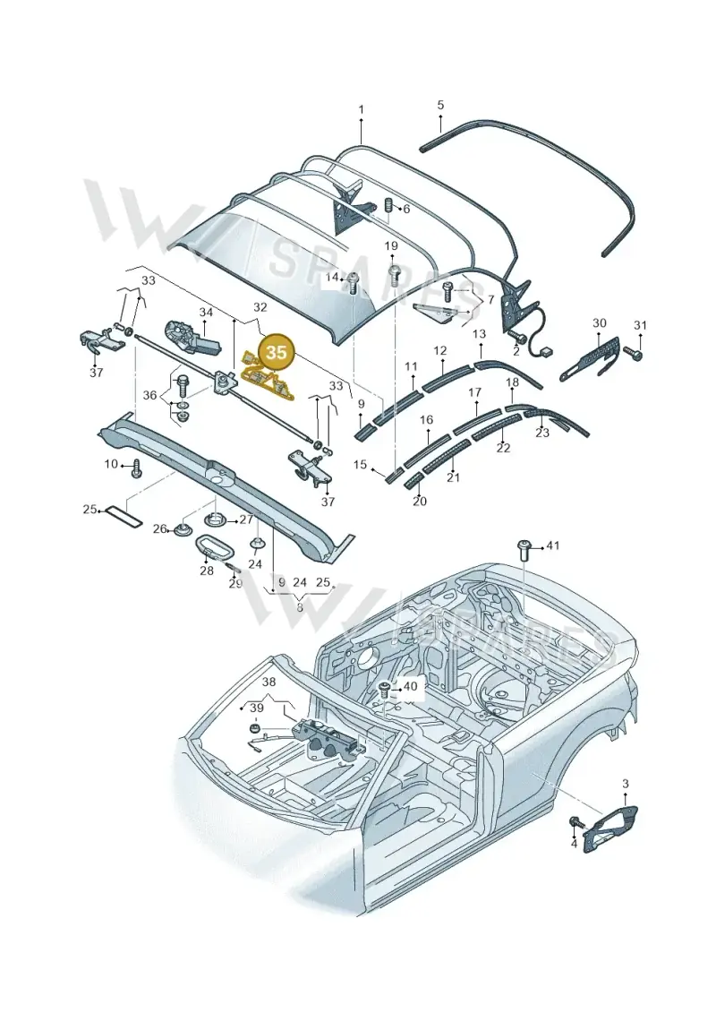8P7898926 — Audi A3 Cab. 2.0 TDI (2007-2013) diagram 642871100, position 35