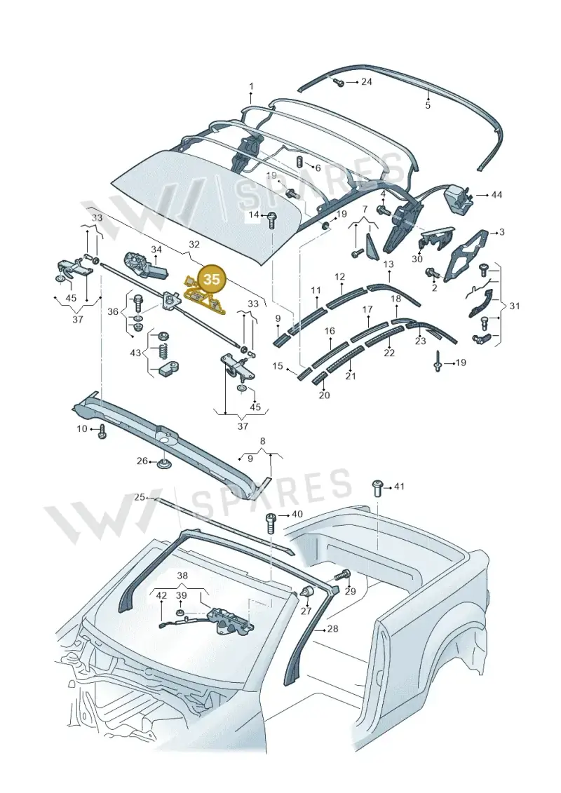 8P7898926 — Volkswagen T-Roc Cabriolet (2019-2025) diagram 718871100, position 35