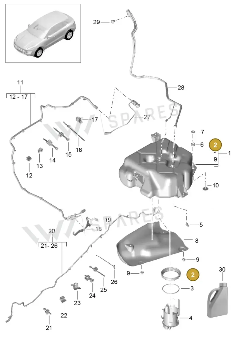 8R0131975 — Porsche Macan (2013-2018) diagram p44201080, position 2