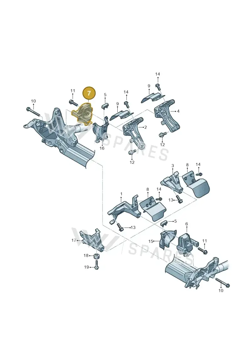 8R0199381AE — Audi A5 Sportback (2011-2017) diagram 711199100, position 7
