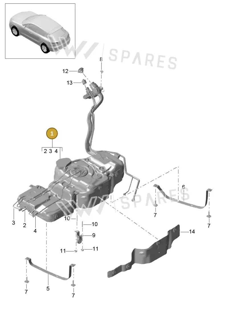 8R0201060AB — Porsche Macan (2013-2018) diagram p44201010, position 1